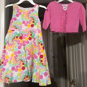 Bonnie Jean girls dress with matching sweater